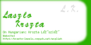 laszlo krszta business card